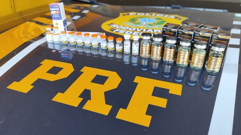 Imagem de compartilhamento para o artigo PRF apreende anabolizantes e medicamentos escondidos em veículo na BR-262, em Água Clara da MS Todo dia